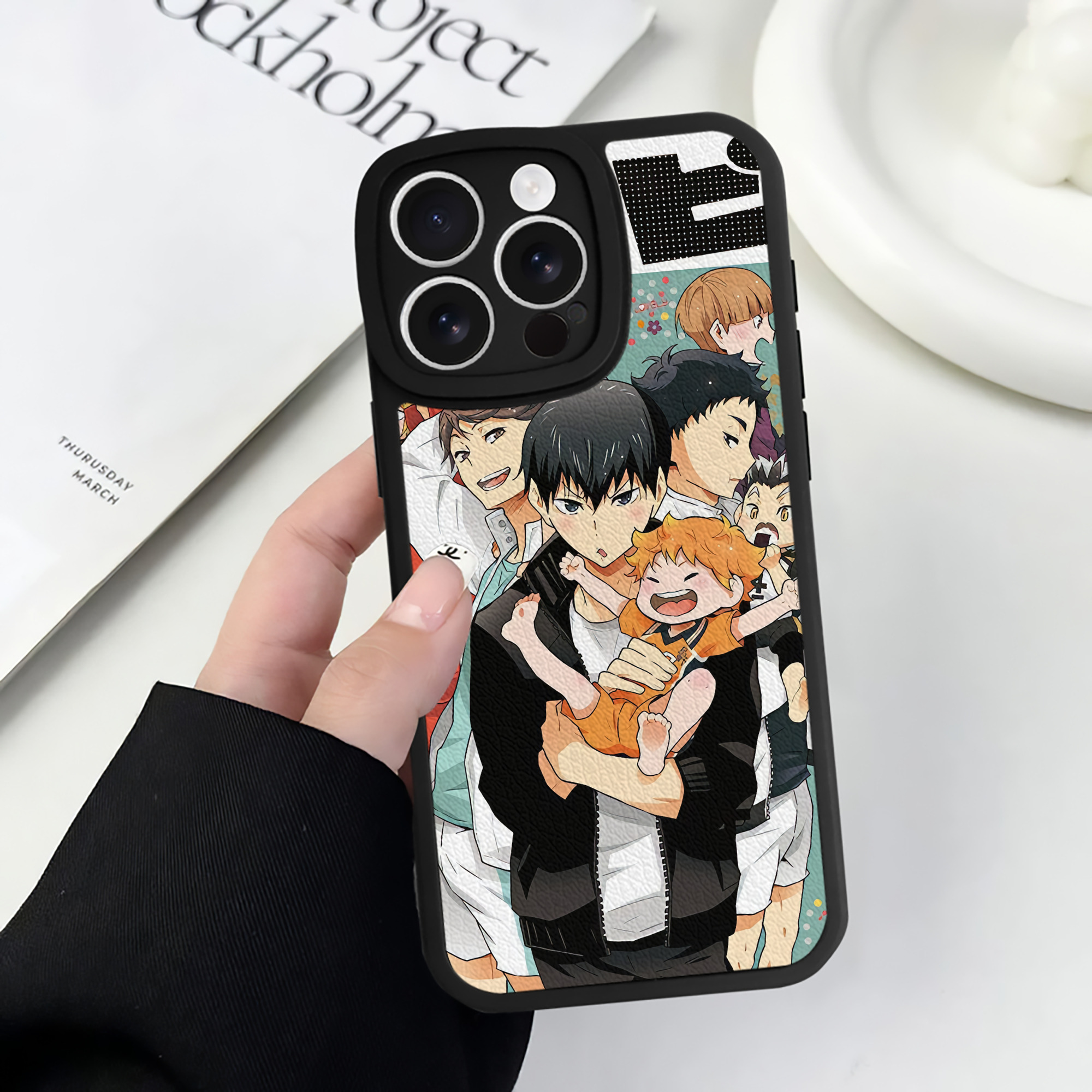 （画像用） ハイキュー!! Haikyu!! 【iPhone 16シリーズ対応】シリコンスマホケース（レザー調） 材質：シリコン